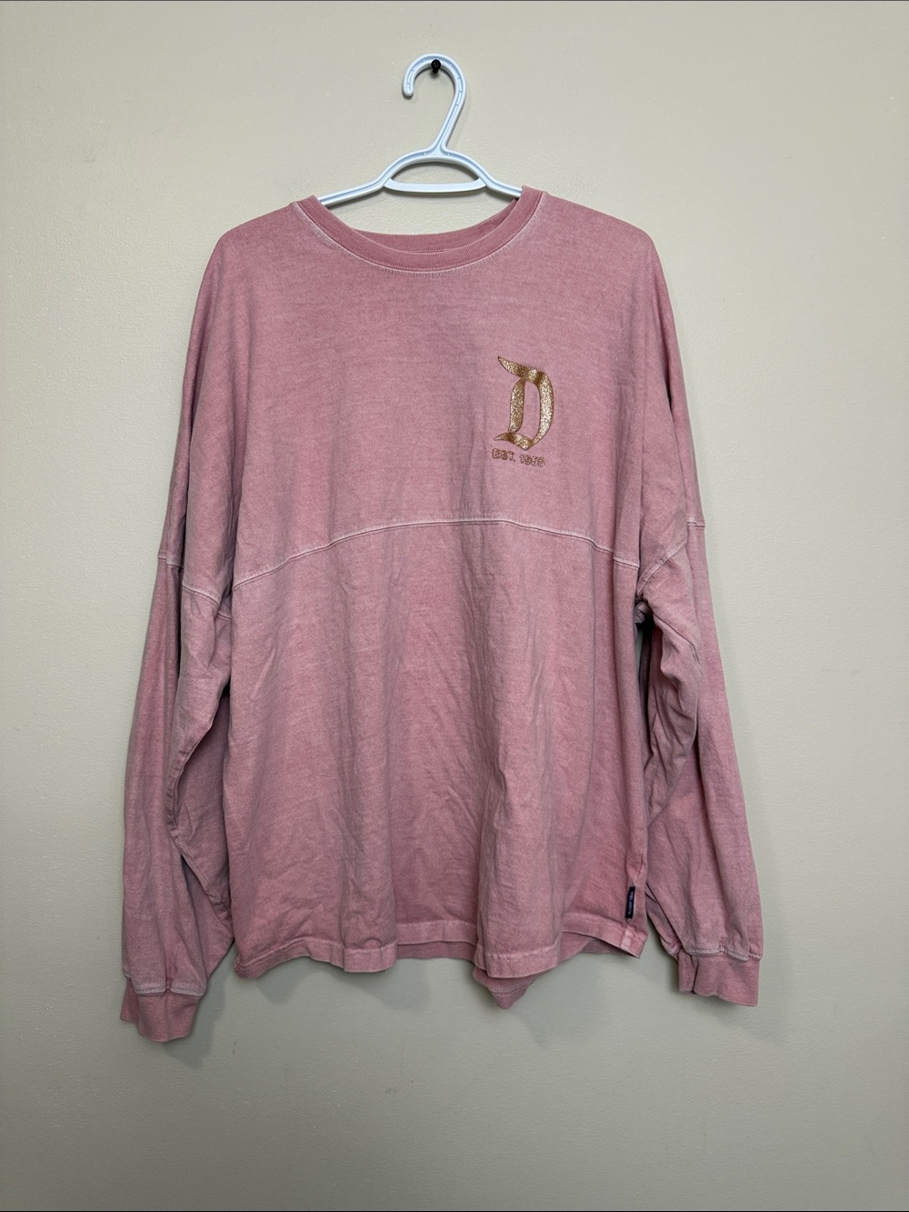 Disney Dusty Rose Crewneck Tee with Subtle Logo size XL